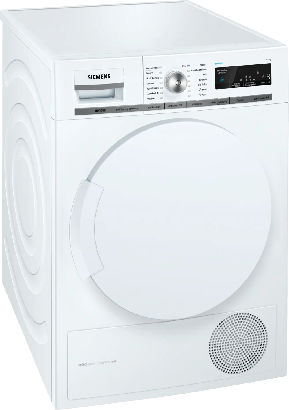 Siemens Wt44w562nl - Warmtepompdroger - 9 Kg - Zelfreinigende Condensor & Autodry - 64 Db - Energieklasse A++ | Tweedehands (Refurbished)