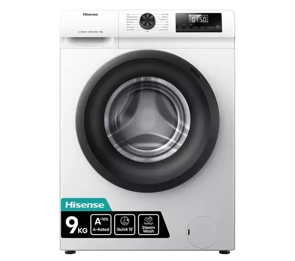 Hisense Wf1q9041bw Koolborstelloze Wasmachine - Korte Programma - Stoomwassen - 9kg - 1400t | Nieuw (outlet)