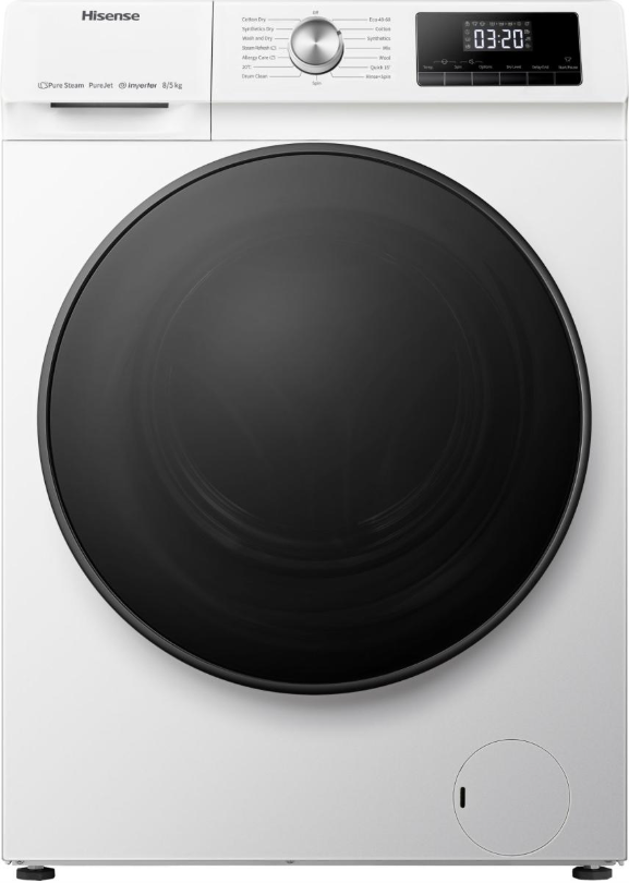 Hisense Wdqa8014evjm - Was-droogcombinatie - 8 Kg Wassen - 5 Kg Drogen - 1400 Tpm - Stoomfunctie - Energieklasse D - Koolborstelloze Motor | Nieuw (outlet)