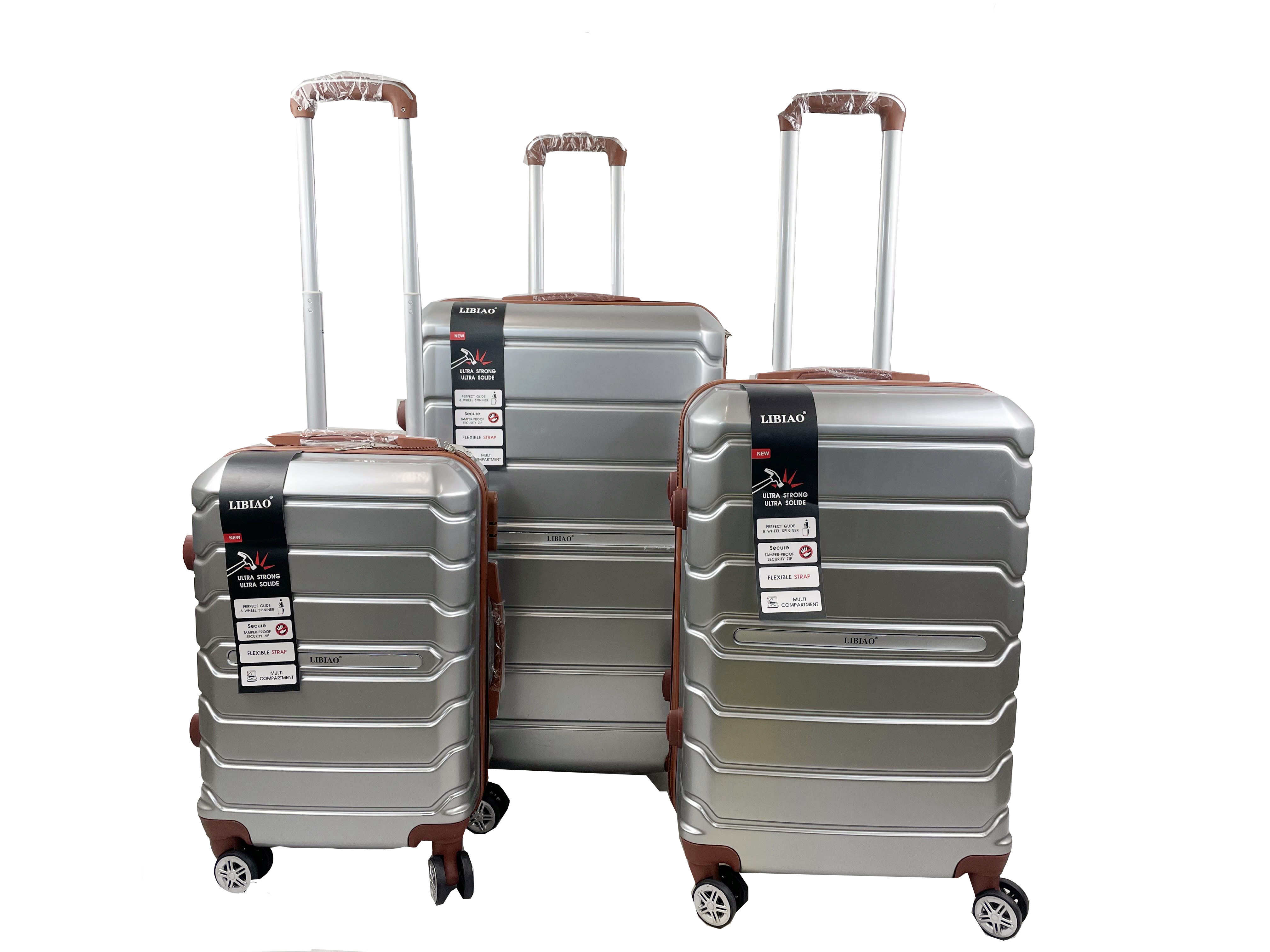 Libiao A07 Kofferset 3 Delig - 85l & 50l & 30l - Zilver Grijs | Welhof; Dé Outlet Store Van De Benelux