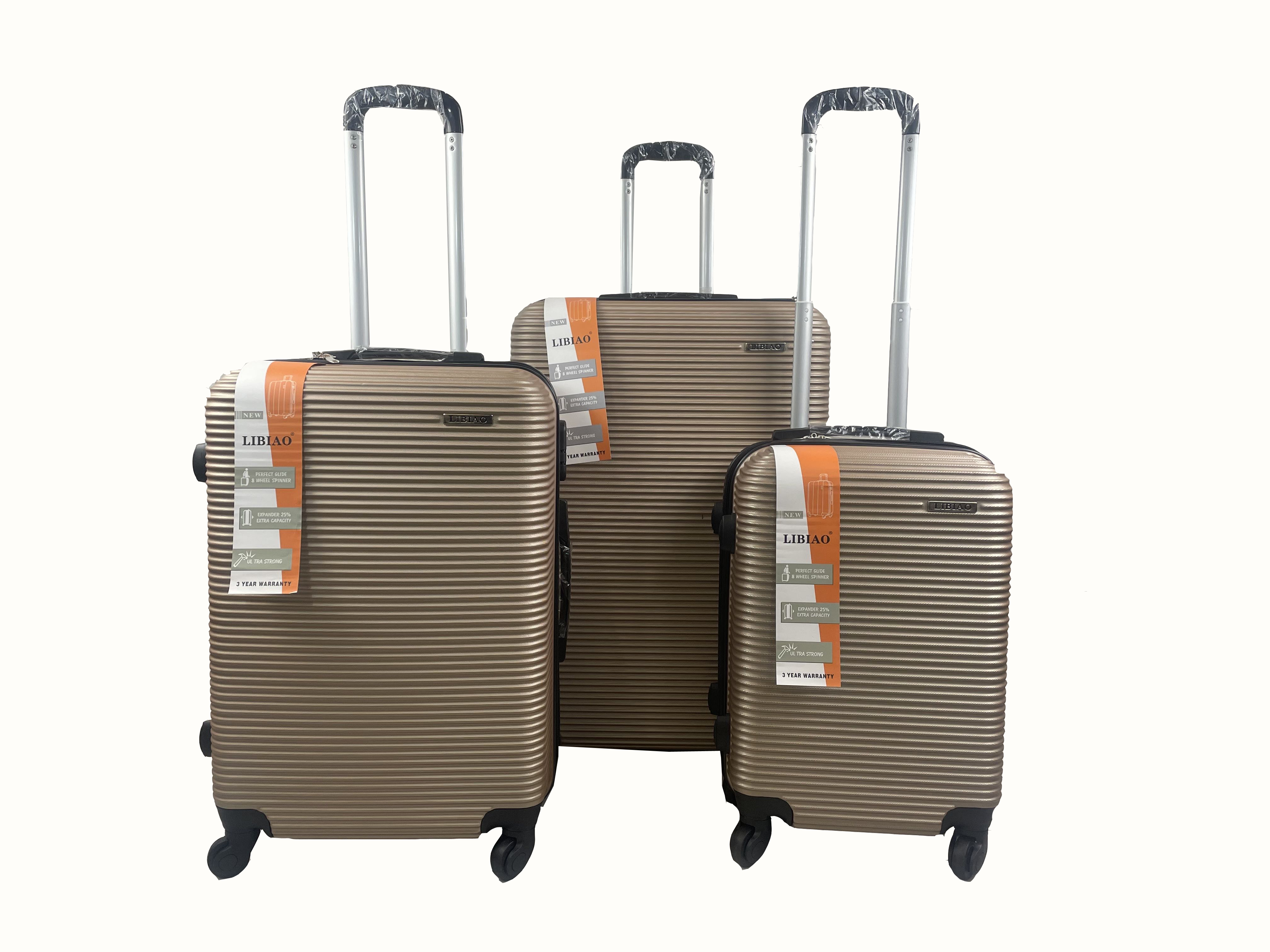 Libiao Kofferset 3 Delig - 85l & 50l & 30l - Goud | Welhof; Dé Outlet Store Van De Benelux