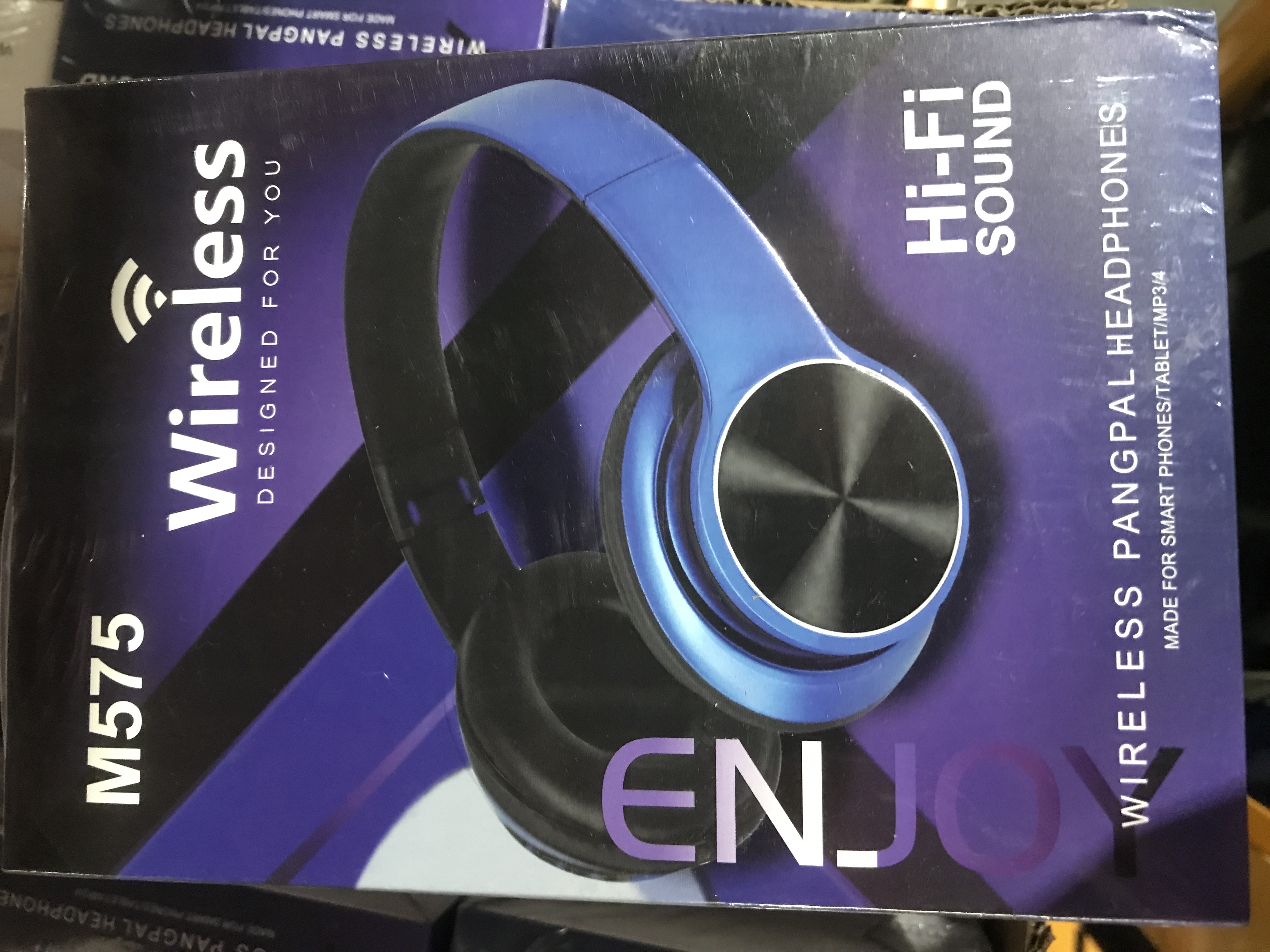 Hbs Wireless M575 Over-ear Koptelefoon (blauw) - Draadloze Bluetooth Headset Met Hi-fi Geluid En Microfoon - Comfortabele Hoofdtelefoon Met Usb