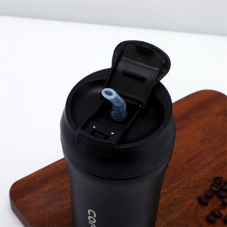 Geïsoleerde Koffie Reismok - Vacuüm Koffiekop - Geschikt Voor Warm Ijskoude Drank 400 Ml Blauw Roestvrij Staal