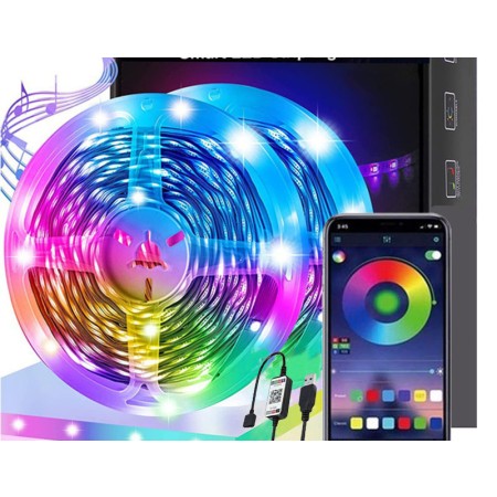 Lichtendirect-LED Strip - 30 meter - RGB verlichting - dimbaar - afstandsbediening- Bluetooth-APP Lichtendirect-LED Strip - 30 meter - RGB verlichting - dimbaar - afstandsbediening- Bluetooth-APP