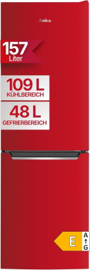 Amica AKG3840R - Koelvriescombinatie - 144 cm - 211L - No Frost - Rood