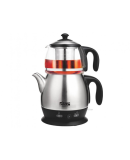 DSP KK1145 Professionele Elektrische Theemaker | 2200W, 1.8L Waterkoker & 1.2L Theepot, RVS Design