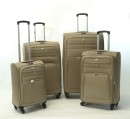 Kofferset Banerle - 4 Delig Softcase - 4 Wielen Reisbagage - Khaki