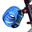 hbs SLOT-H5-03-BL - Kettingslot met 5-cijferige code - 120 cm - Blauw