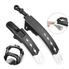 Spatbord Mountainbike Verstelbaar -universeel Spatborden Voor En Achter 24 - 26 - 27 Inch Wit