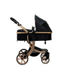 Bellaby Nieuwe Luxe Kinderwagen 2 inch 1 Zwart