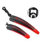 Spatbord Mountainbike verstelbaar -universeel spatborden voor en achter 24 - 26 inch Rood-zwart