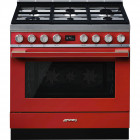 Smeg Cfp9gpr Dual Fuel Fornuis  90cm Rood